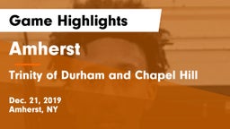 Amherst  vs Trinity of Durham and Chapel Hill Game Highlights - Dec. 21, 2019