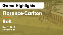 Florence-Carlton  vs Belt  Game Highlights - Dec 9, 2016