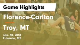 Florence-Carlton  vs Troy, MT Game Highlights - Jan. 30, 2018