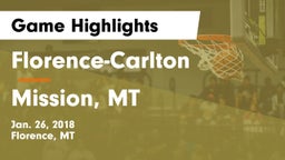 Florence-Carlton  vs Mission, MT Game Highlights - Jan. 26, 2018