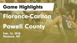 Florence-Carlton  vs Powell County  Game Highlights - Feb. 16, 2018