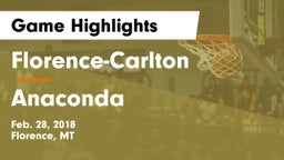 Florence-Carlton  vs Anaconda  Game Highlights - Feb. 28, 2018