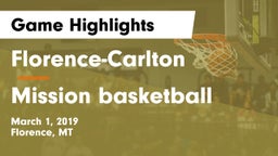 Florence-Carlton  vs Mission basketball Game Highlights - March 1, 2019