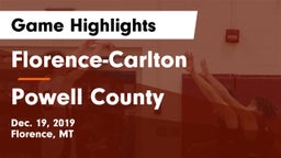 Florence-Carlton  vs Powell County  Game Highlights - Dec. 19, 2019