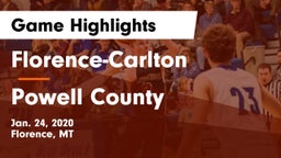 Florence-Carlton  vs Powell County  Game Highlights - Jan. 24, 2020