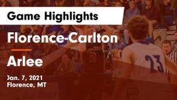 Florence-Carlton  vs Arlee  Game Highlights - Jan. 7, 2021