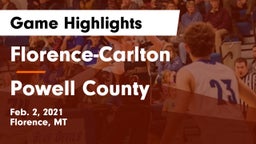 Florence-Carlton  vs Powell County  Game Highlights - Feb. 2, 2021