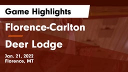 Florence-Carlton  vs Deer Lodge Game Highlights - Jan. 21, 2022