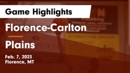 Florence-Carlton  vs Plains  Game Highlights - Feb. 7, 2023