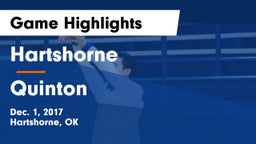 Hartshorne  vs Quinton  Game Highlights - Dec. 1, 2017