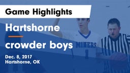 Hartshorne  vs crowder  boys Game Highlights - Dec. 8, 2017