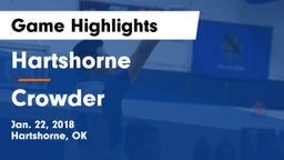 Hartshorne  vs Crowder  Game Highlights - Jan. 22, 2018