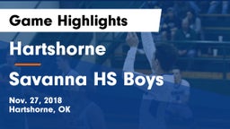 Hartshorne  vs Savanna HS Boys Game Highlights - Nov. 27, 2018