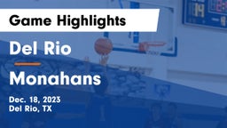 Del Rio  vs Monahans  Game Highlights - Dec. 18, 2023