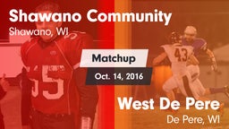 Matchup: Shawano Community vs. West De Pere  2016