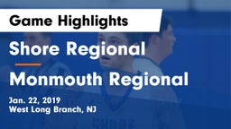 Shore Regional  vs Monmouth Regional  Game Highlights - Jan. 22, 2019
