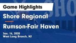 Shore Regional  vs Rumson-Fair Haven  Game Highlights - Jan. 16, 2020