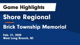Shore Regional  vs Brick Township Memorial  Game Highlights - Feb. 21, 2020