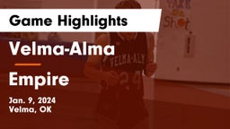 Velma-Alma  vs Empire  Game Highlights - Jan. 9, 2024