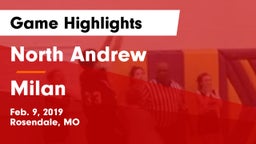 North Andrew  vs Milan Game Highlights - Feb. 9, 2019