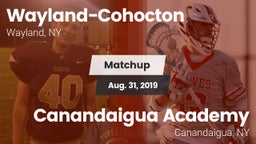 Matchup: Wayland-Cohocton vs. Canandaigua Academy  2019