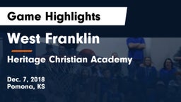West Franklin  vs Heritage Christian Academy Game Highlights - Dec. 7, 2018