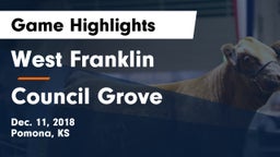 West Franklin  vs Council Grove  Game Highlights - Dec. 11, 2018