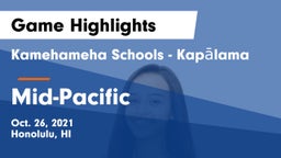 Kamehameha Schools - Kapalama vs Mid-Pacific Game Highlights - Oct. 26, 2021