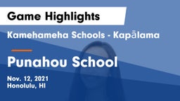 Kamehameha Schools - Kapalama vs Punahou School Game Highlights - Nov. 12, 2021