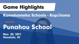 Kamehameha Schools - Kapalama vs Punahou School Game Highlights - Nov. 20, 2021