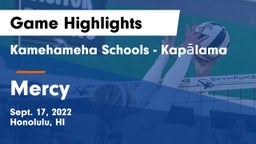 Kamehameha Schools - Kapalama vs Mercy  Game Highlights - Sept. 17, 2022