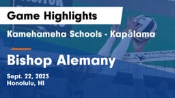 Kamehameha Schools - Kapalama vs Bishop Alemany  Game Highlights - Sept. 22, 2023