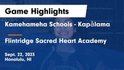 Kamehameha Schools - Kapalama vs Flintridge Sacred Heart Academy Game Highlights - Sept. 22, 2023