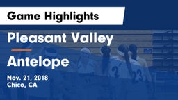 Pleasant Valley  vs Antelope  Game Highlights - Nov. 21, 2018