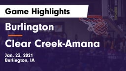 Burlington  vs Clear Creek-Amana Game Highlights - Jan. 23, 2021