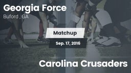 Matchup: Georgia Force vs. Carolina Crusaders 2016
