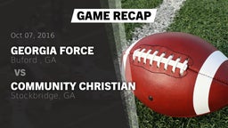 Recap: Georgia Force vs. Community Christian  2016