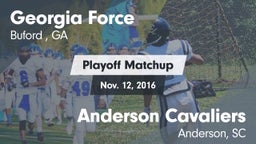 Matchup: Georgia Force vs. Anderson Cavaliers  2016