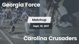 Matchup: Georgia Force vs. Carolina Crusaders 2017