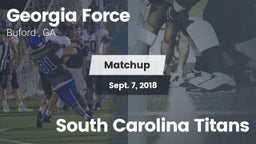 Matchup: Georgia Force vs. South Carolina Titans 2018