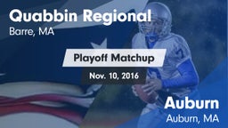 Matchup: Quabbin Regional vs. Auburn  2016