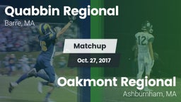 Matchup: Quabbin Regional vs. Oakmont Regional  2017