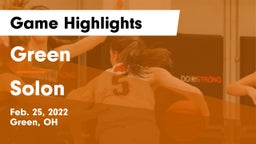 Green  vs Solon  Game Highlights - Feb. 25, 2022