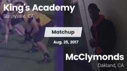 Matchup: King's Academy High vs. McClymonds  2017