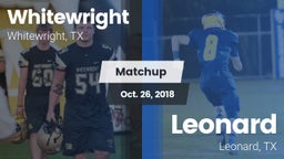 Matchup: Whitewright High vs. Leonard  2018