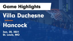 Villa Duchesne  vs Hancock  Game Highlights - Jan. 20, 2021