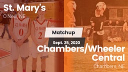 Matchup: St. Mary's High vs. Chambers/Wheeler Central  2020