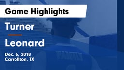 Turner  vs Leonard  Game Highlights - Dec. 6, 2018