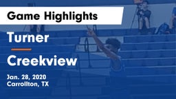 Turner  vs Creekview  Game Highlights - Jan. 28, 2020
