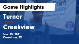 Turner  vs Creekview  Game Highlights - Jan. 15, 2021